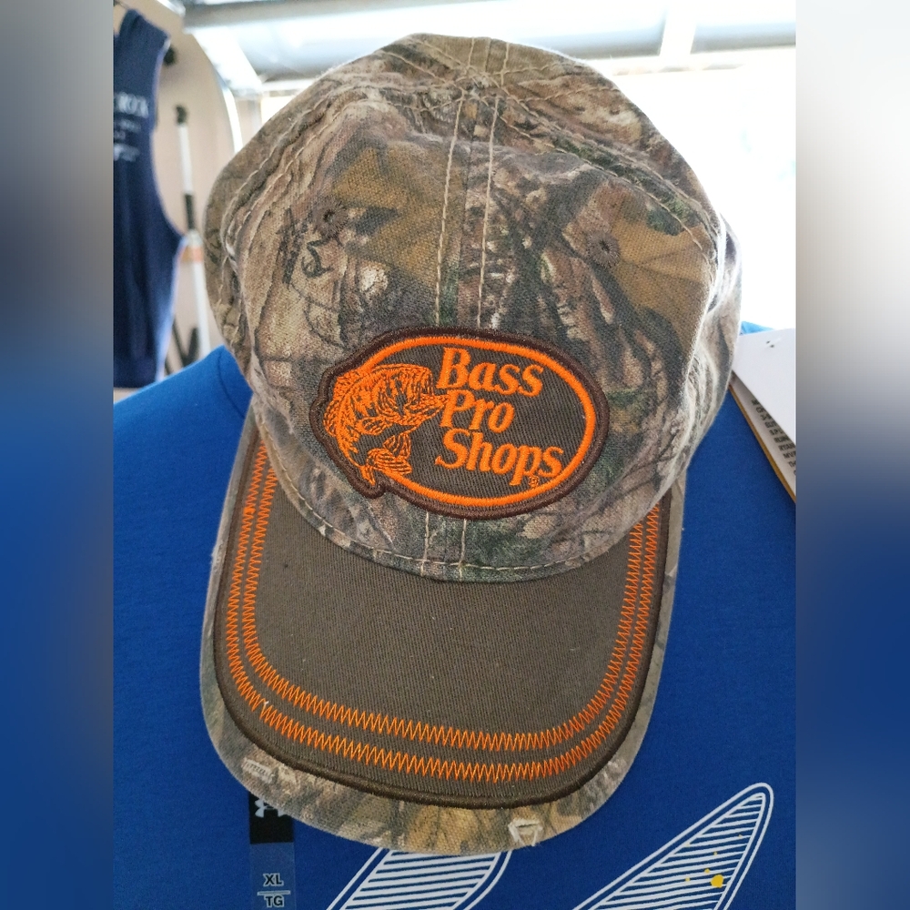 Bass Pro Shops Camo Hat with Orange Accents